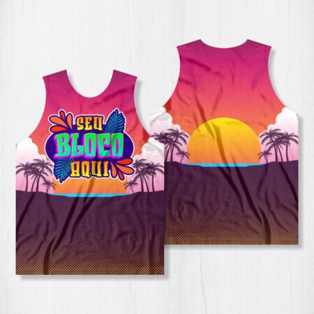 Arte para Abadá Bloco Carnaval Tropical Rosa - modelo-23A059
