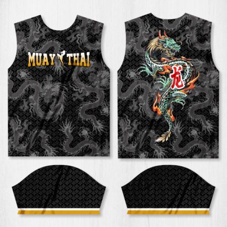 Arte para Camisa Arte Marcial - Muay Thai Dragão Chinês - modelo-26A002