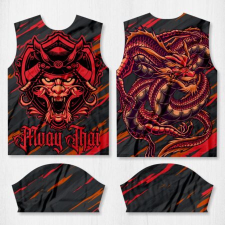 Arte para Camisa Arte Marcial - Muay Thai Dragão Chinês - modelo-26A004