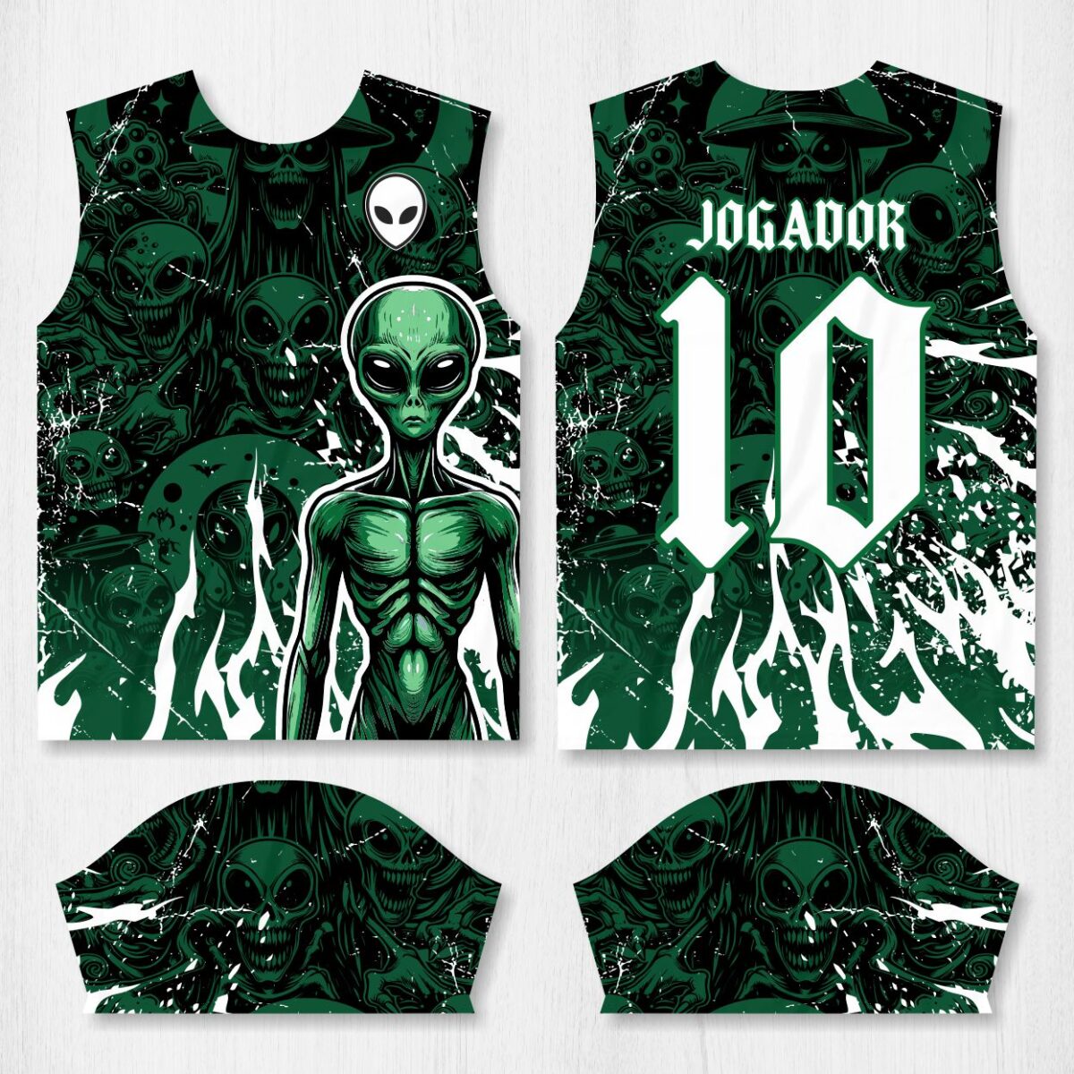 Arte para Camisa Interclasse Alien Verde – modelo-26B018