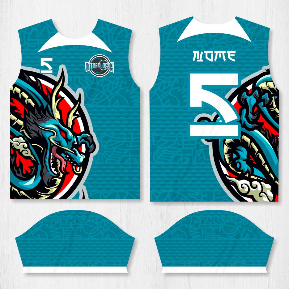 Arte para Camisa Interclasse Dragão Azul Chinês – modelo-26B053