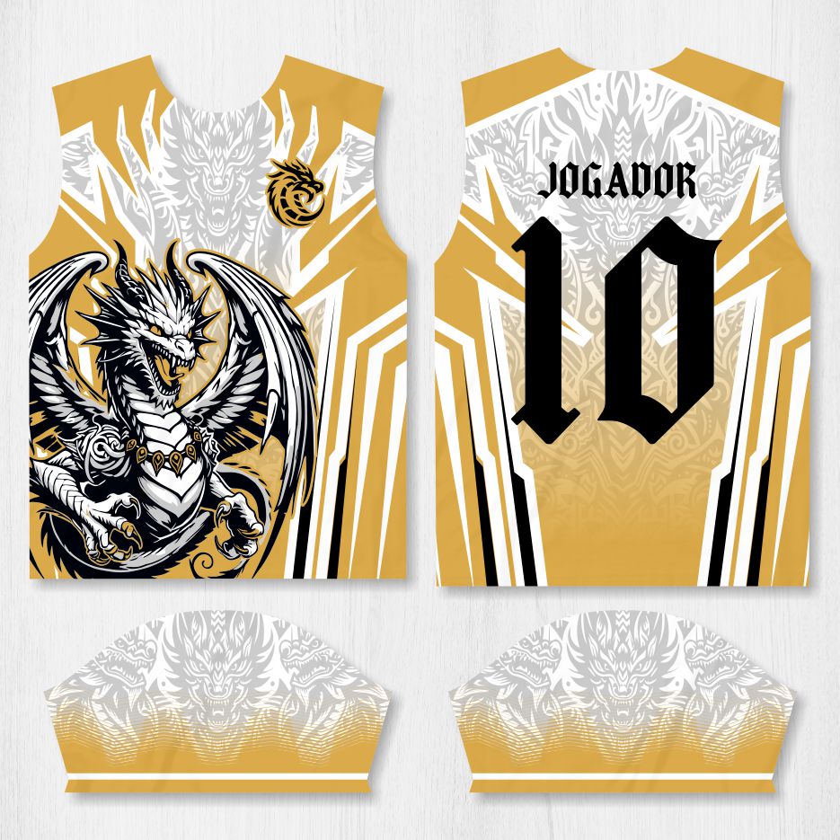 Arte para Camisa Interclasse Dragão Branco – modelo-26B080