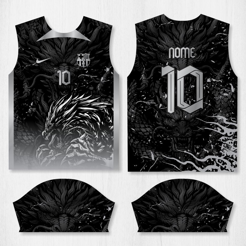 Arte para Camisa Interclasse Dragão Negro - modelo-26A066