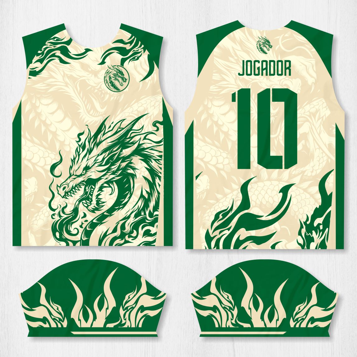Arte para Camisa Interclasse Dragão Verde - modelo-26A001