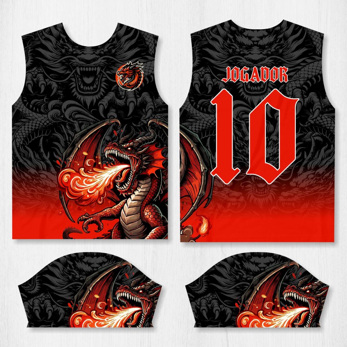 Arte para Camisa Interclasse Dragão Vermelho – modelo-26B009