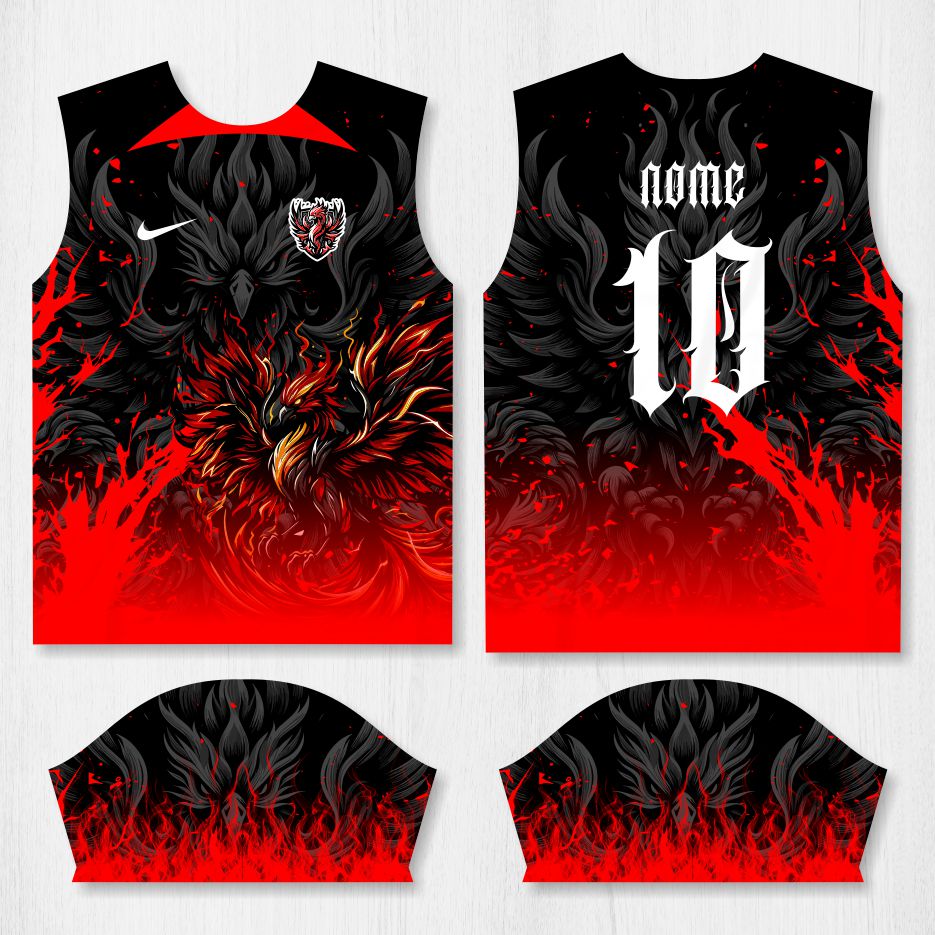 Arte para Camisa Interclasse Fênix vermelha - modelo-26A081