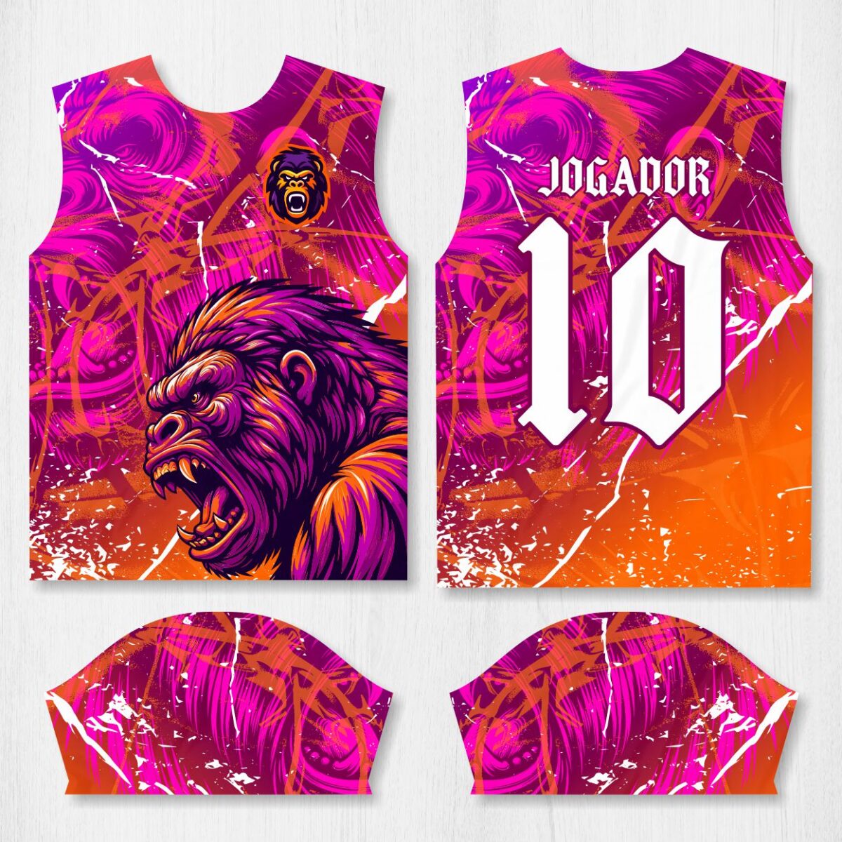Arte para Camisa Interclasse Gorila Rosa – modelo-26B010