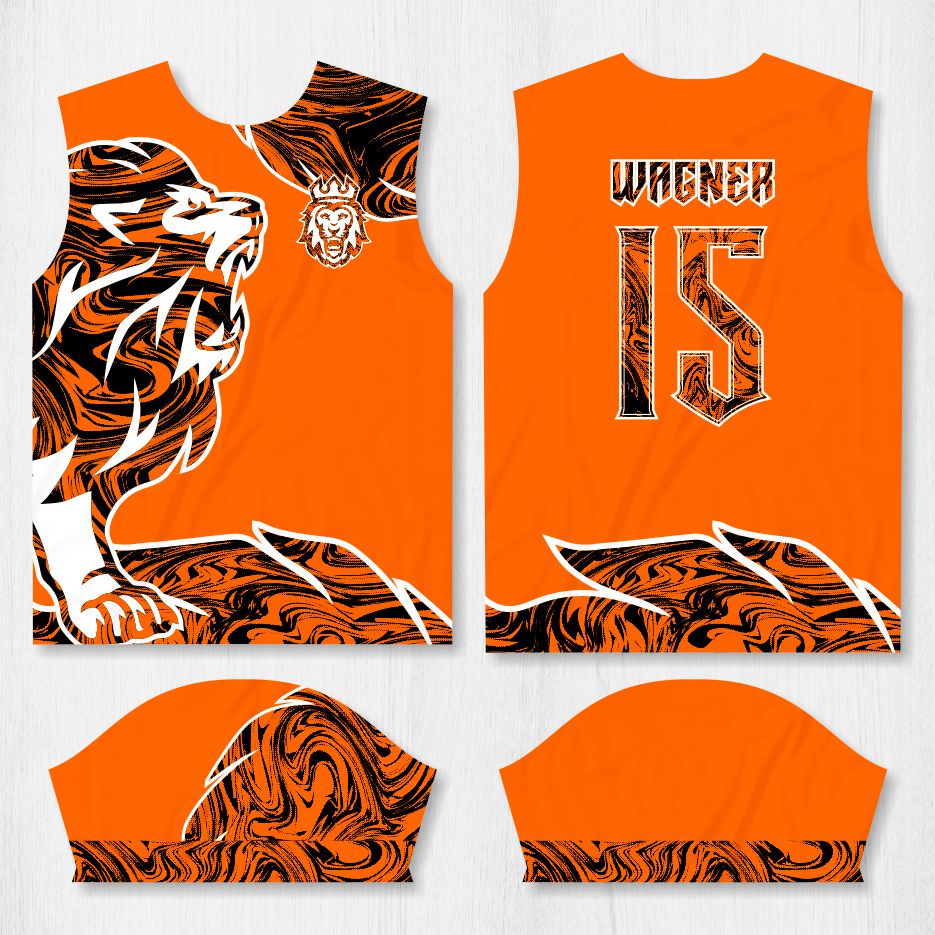 Arte para Camisa Interclasse Leão Laranja - modelo-26A106