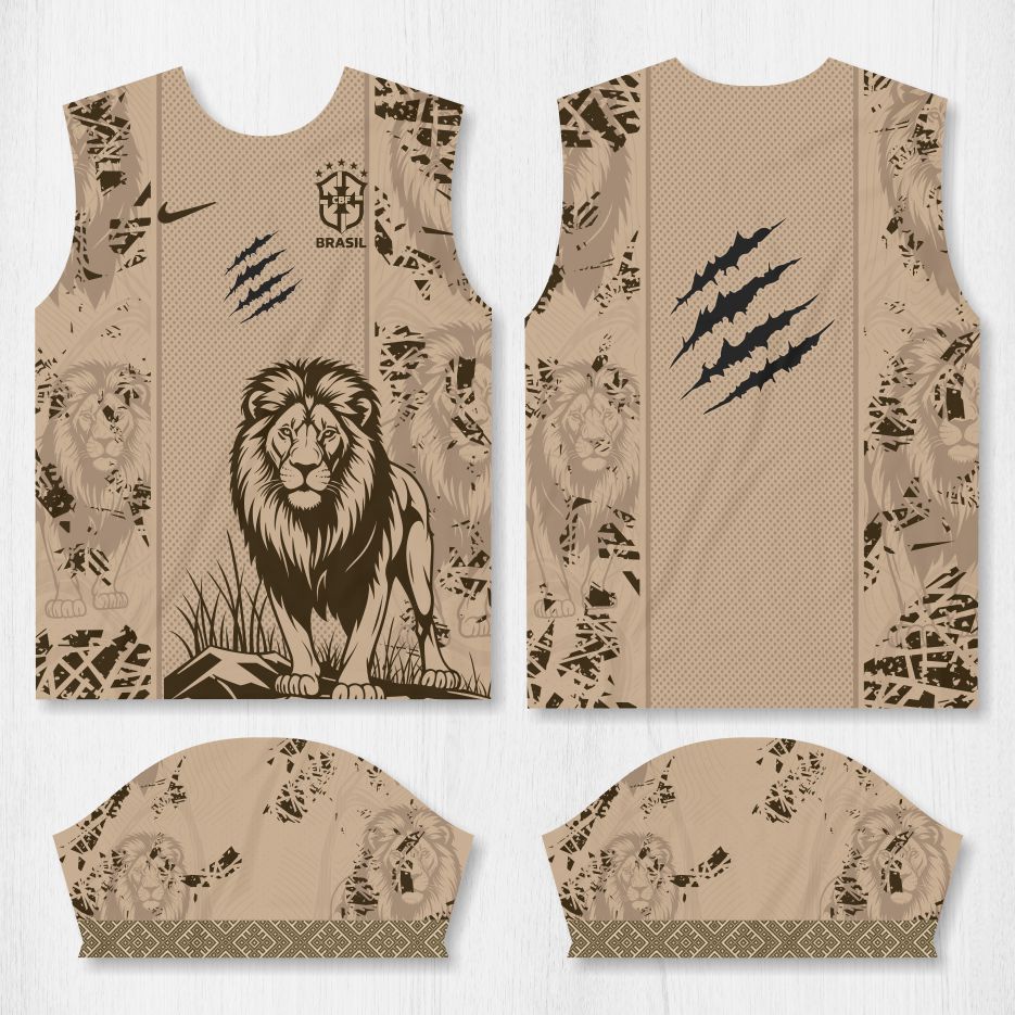 Arte para Camisa Interclasse Leão Seleção Brasileira - modelo-26A094