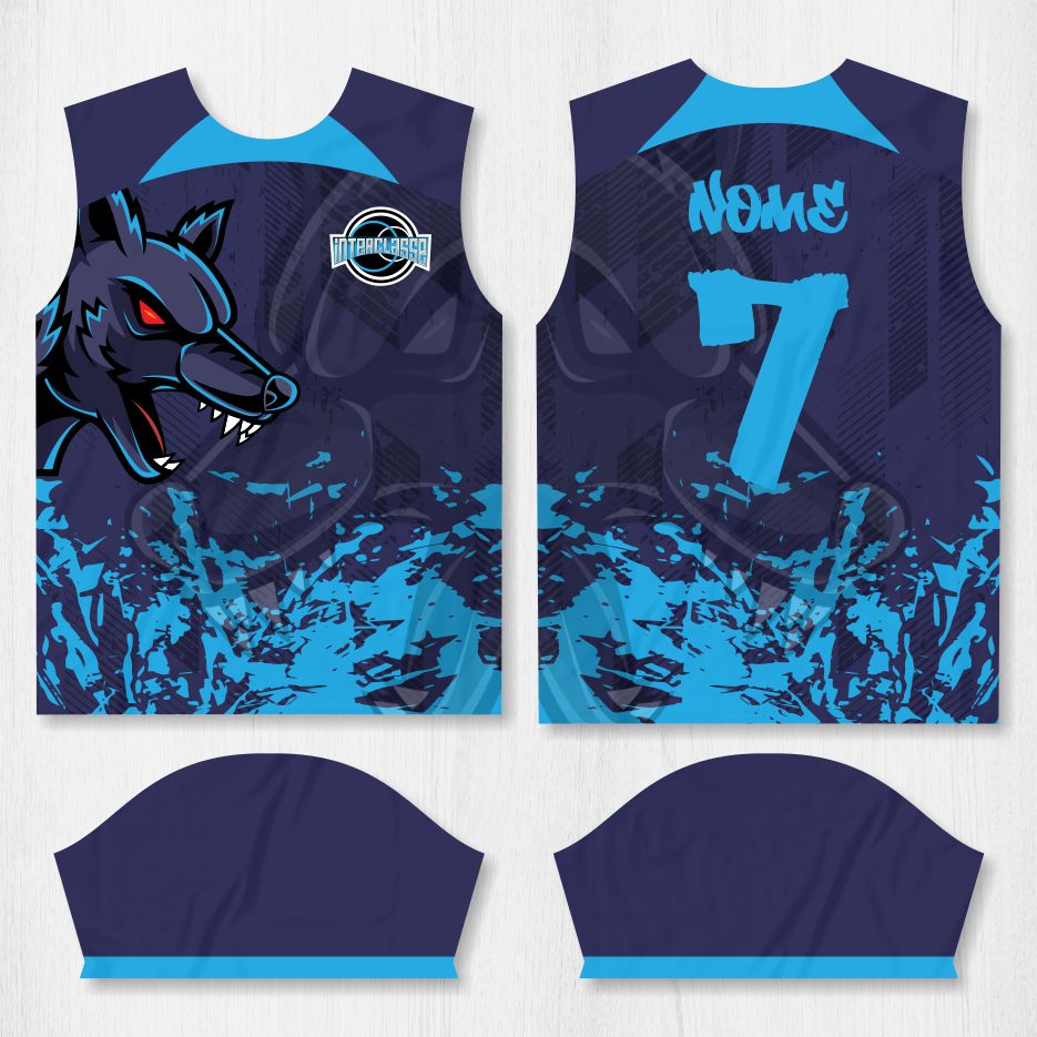 Arte para Camisa Interclasse Lobo Azul – modelo-26B061