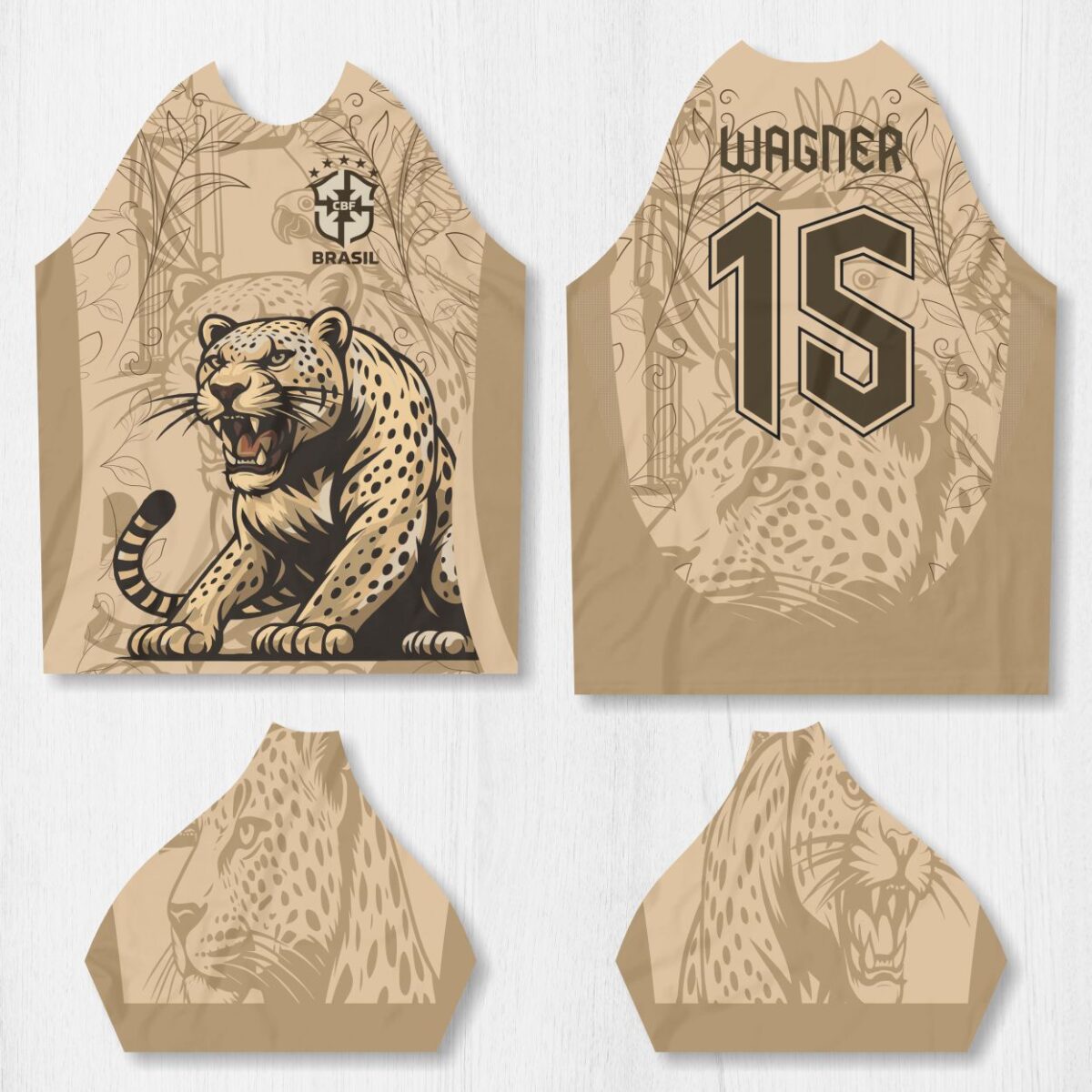 Arte para Camisa Interclasse Onça Seleção Brasileira - modelo-26A021