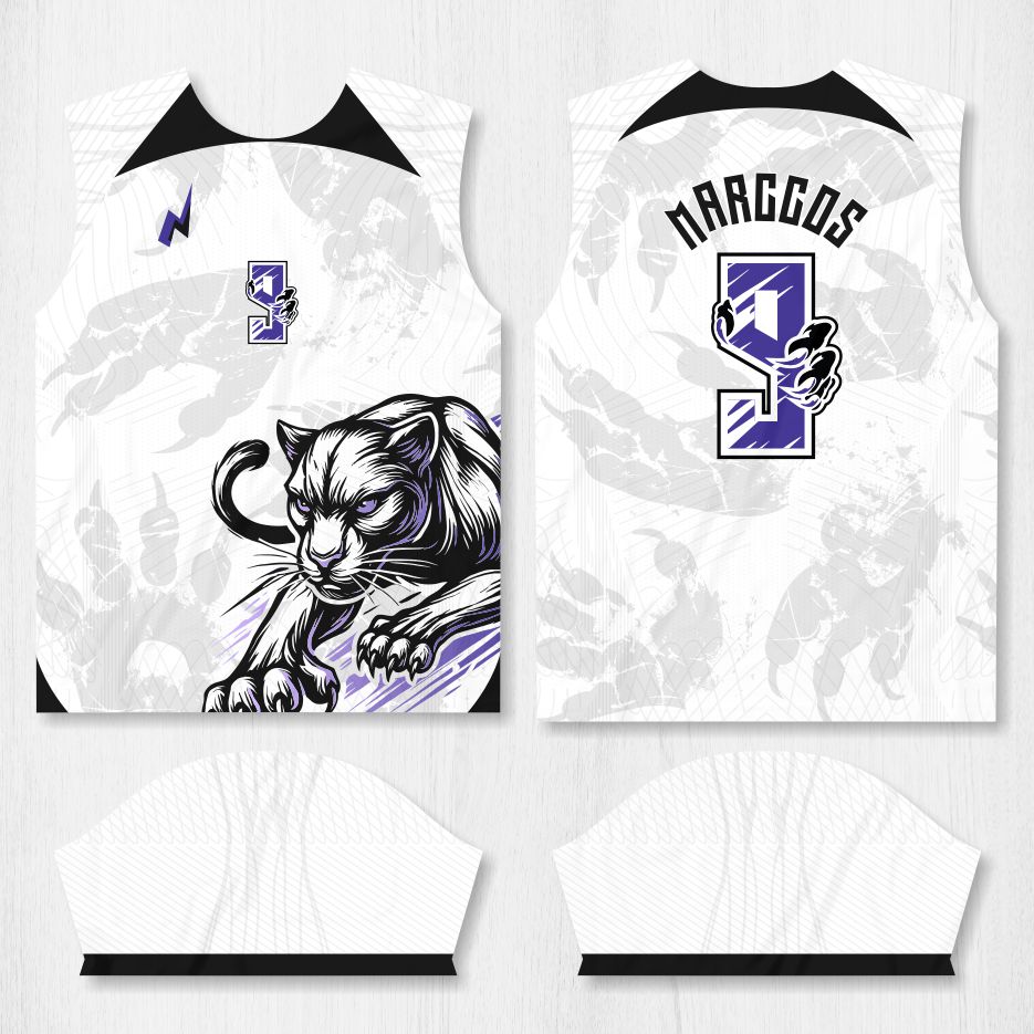 Arte para Camisa Interclasse Pantera Branca - modelo-26A108