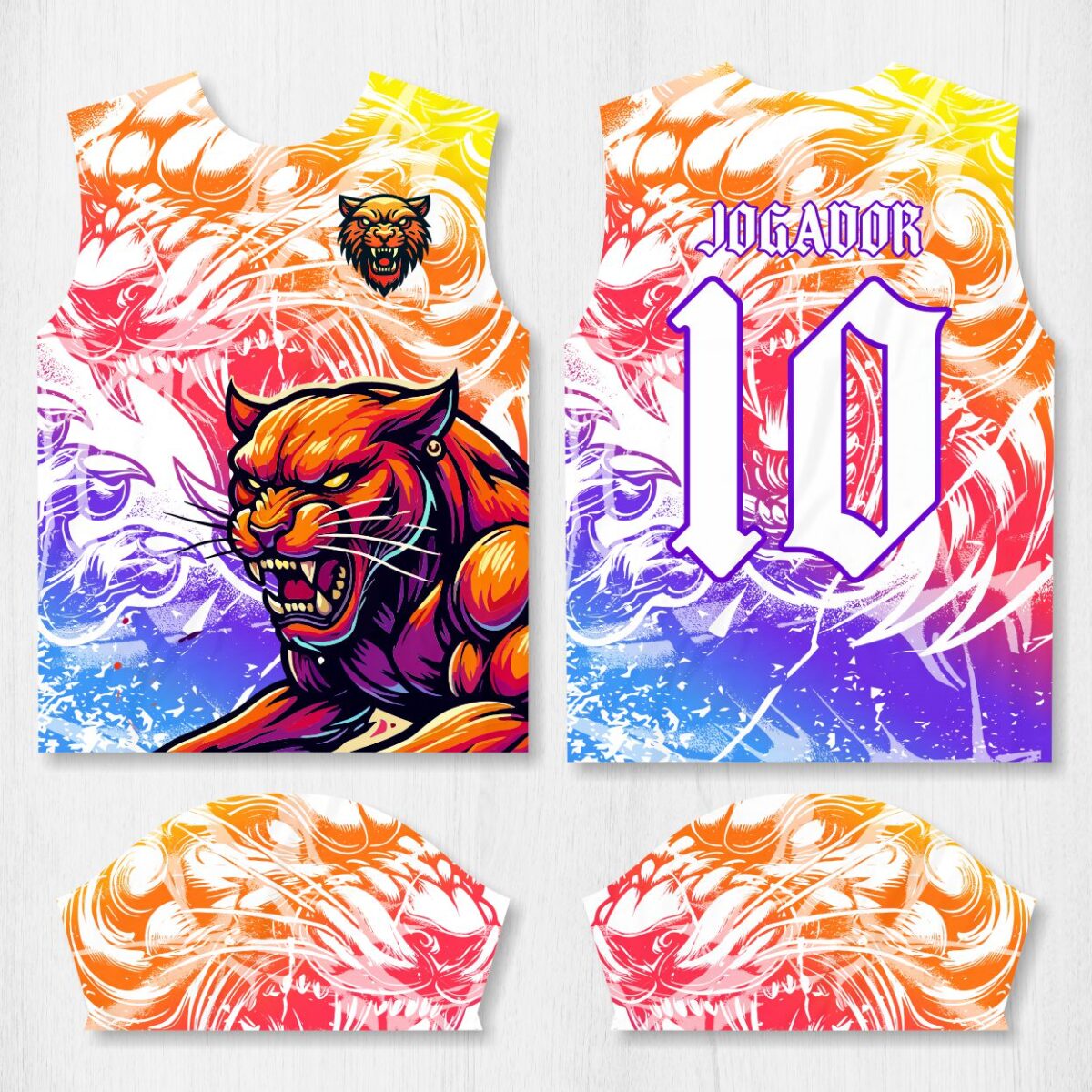 Arte para Camisa Interclasse Pantera Colorida – modelo-26B013