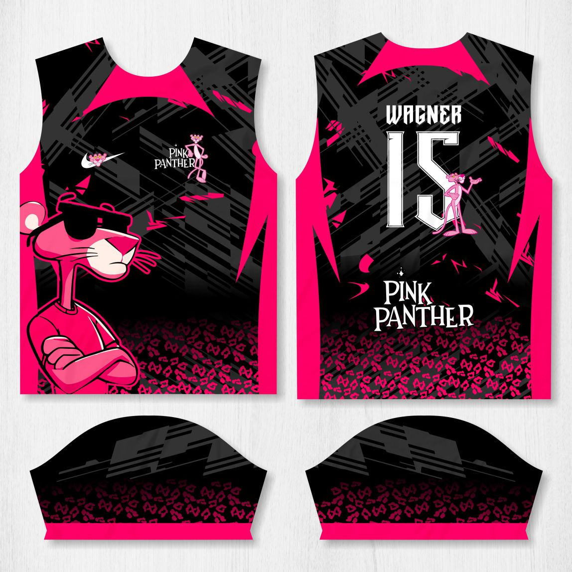 Arte para Camisa Interclasse Pantera Cor de Rosa - modelo-26A024