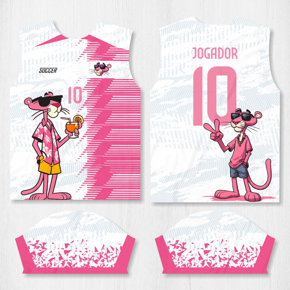 Arte para Camisa Interclasse Pantera Cor de Rosa - modelo-26A026