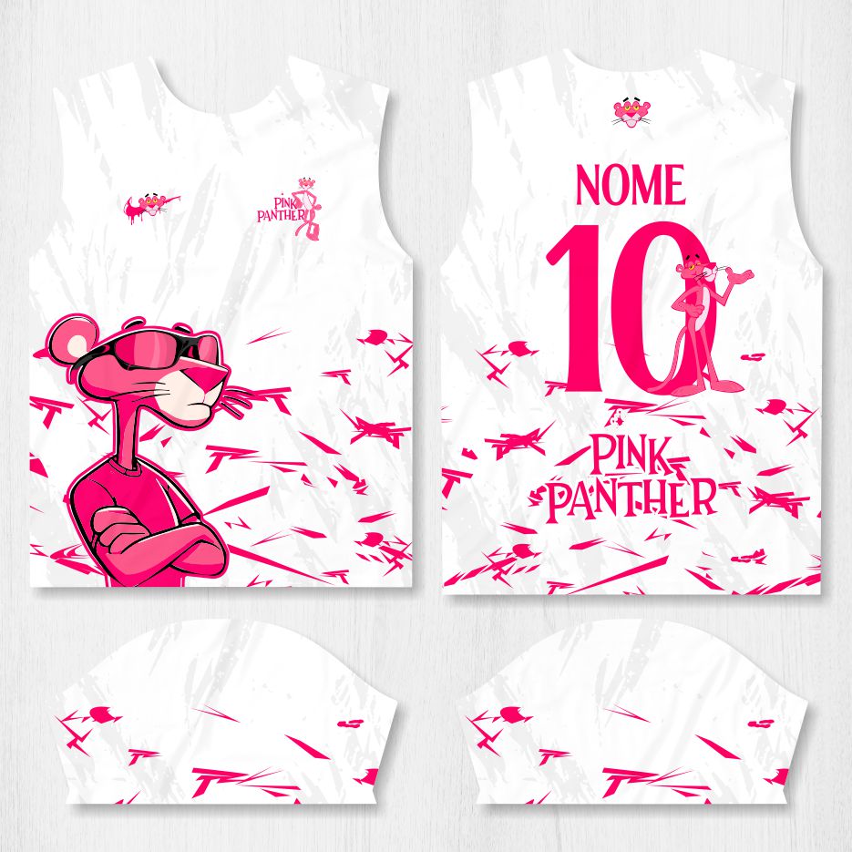 Arte para Camisa Interclasse Pantera Cor de Rosa - modelo-26A039