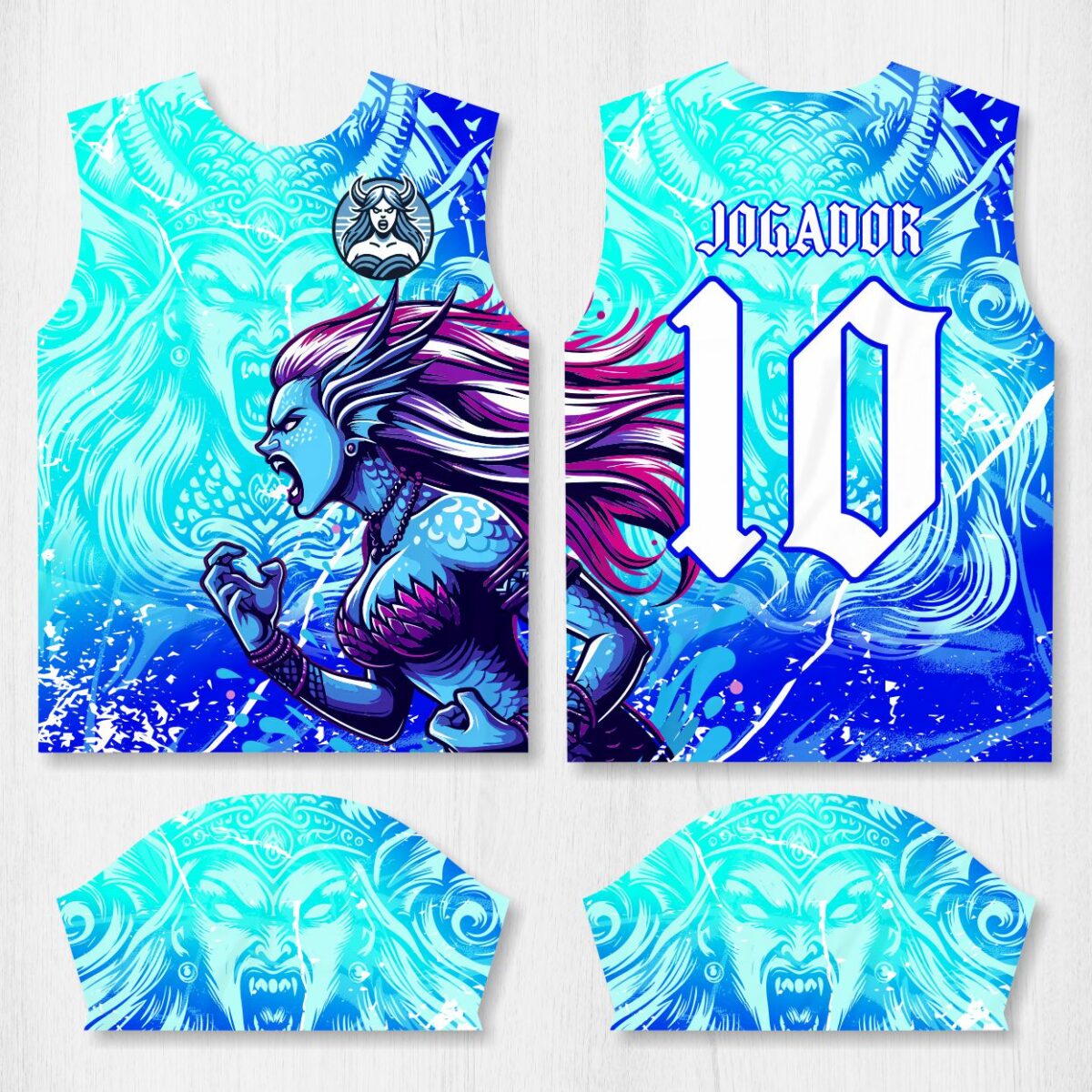 Arte para Camisa Interclasse Sereia Azul – modelo-26B015