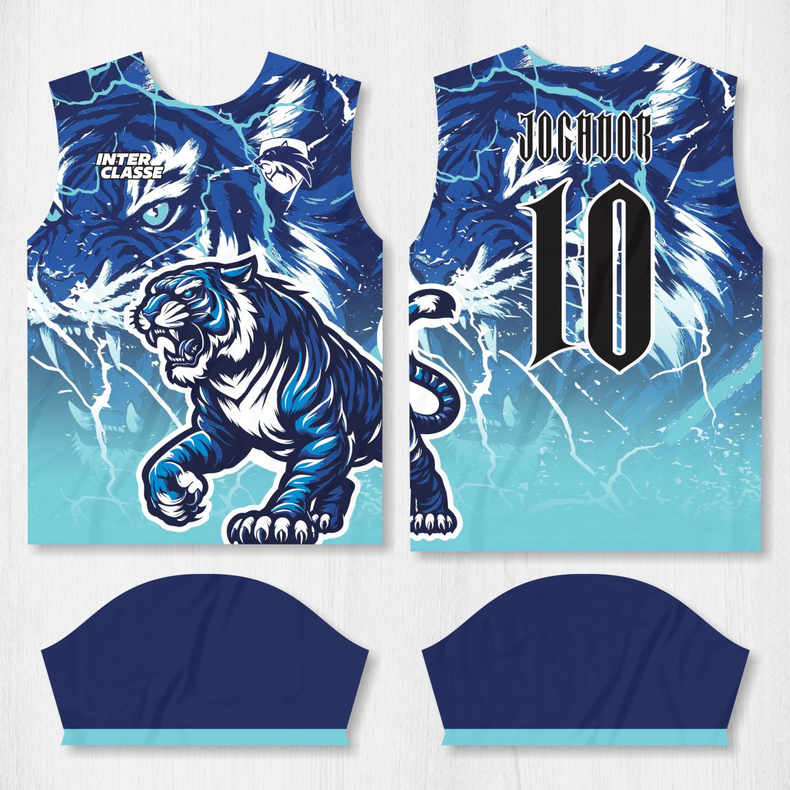 Arte para Camisa Interclasse Tigre Azul - modelo-26A006