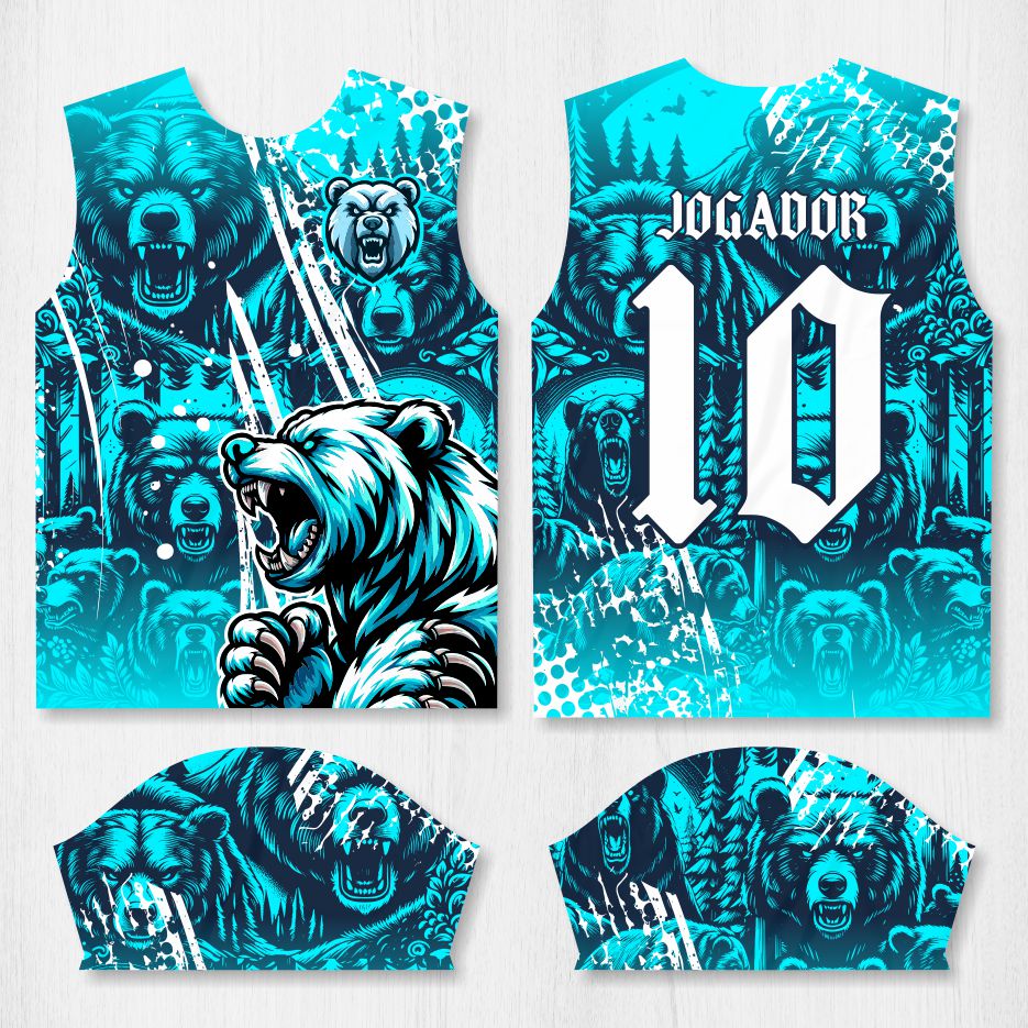 Arte para Camisa Interclasse Urso Azul – modelo-26B022